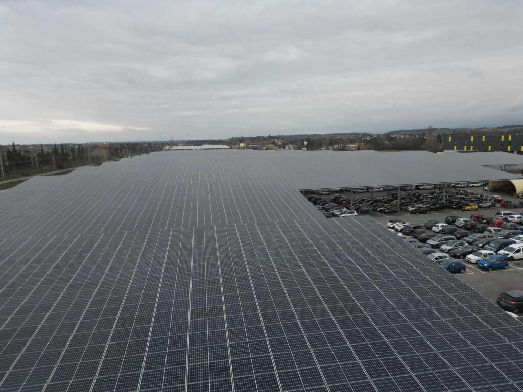 Ombrières photovoltaïques · GPA Livron-sur-Drôme · 7,928 MWc  DRONE   DJI 0447